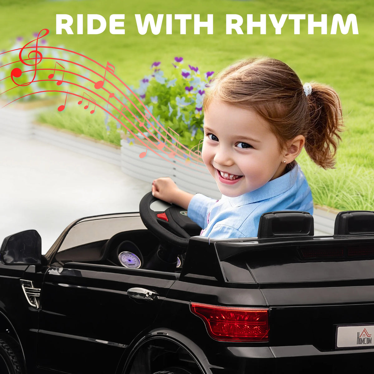 Homcom Licensed Electric Car for Children Aged 3-6 with 2 12V Motors 110X68X52 cm Black