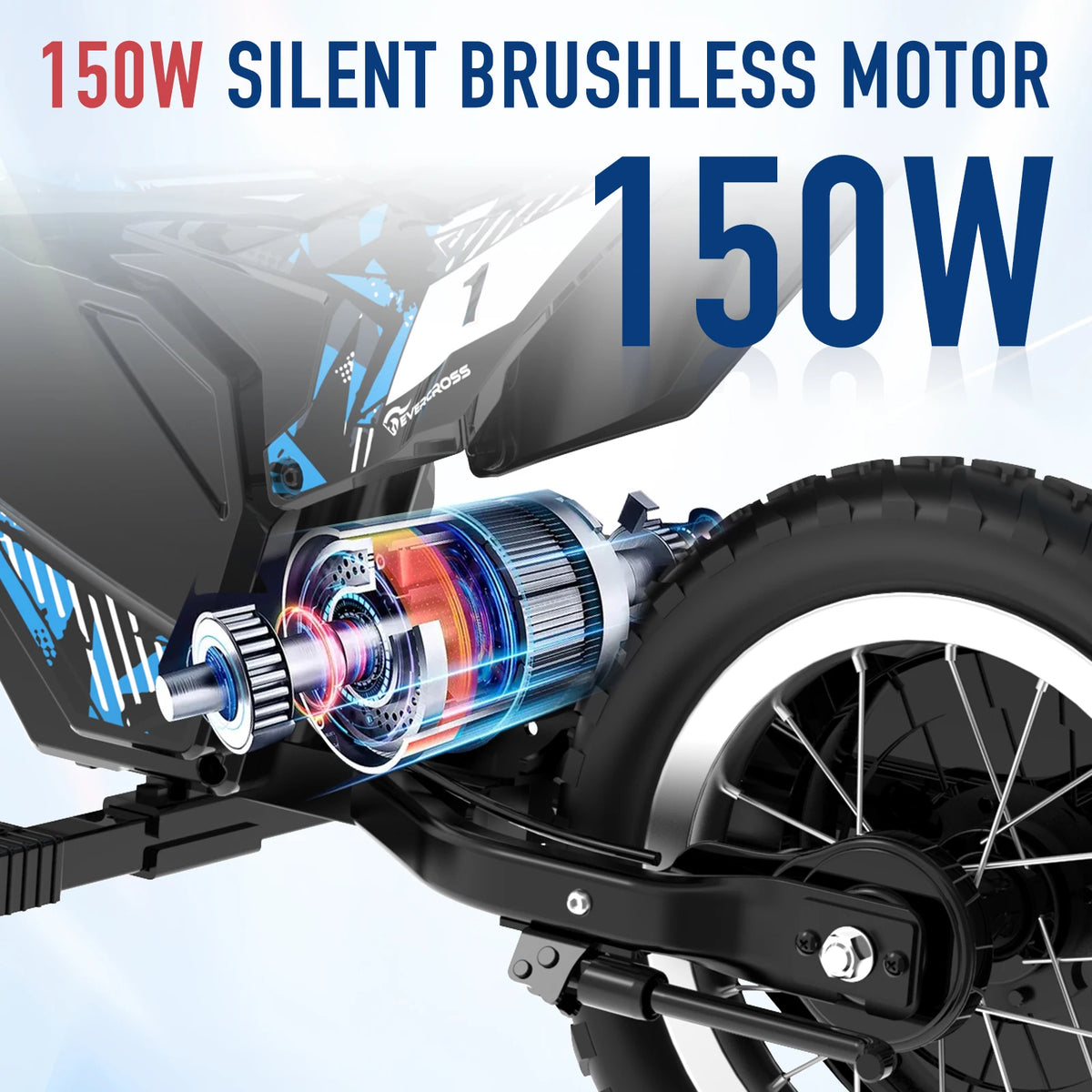EVERCROSS TECH EV13M-children's electric Motorbike 150W - 2 speeds (8/16 km/h) -12 km autonomy-12 "off-road tires-for
