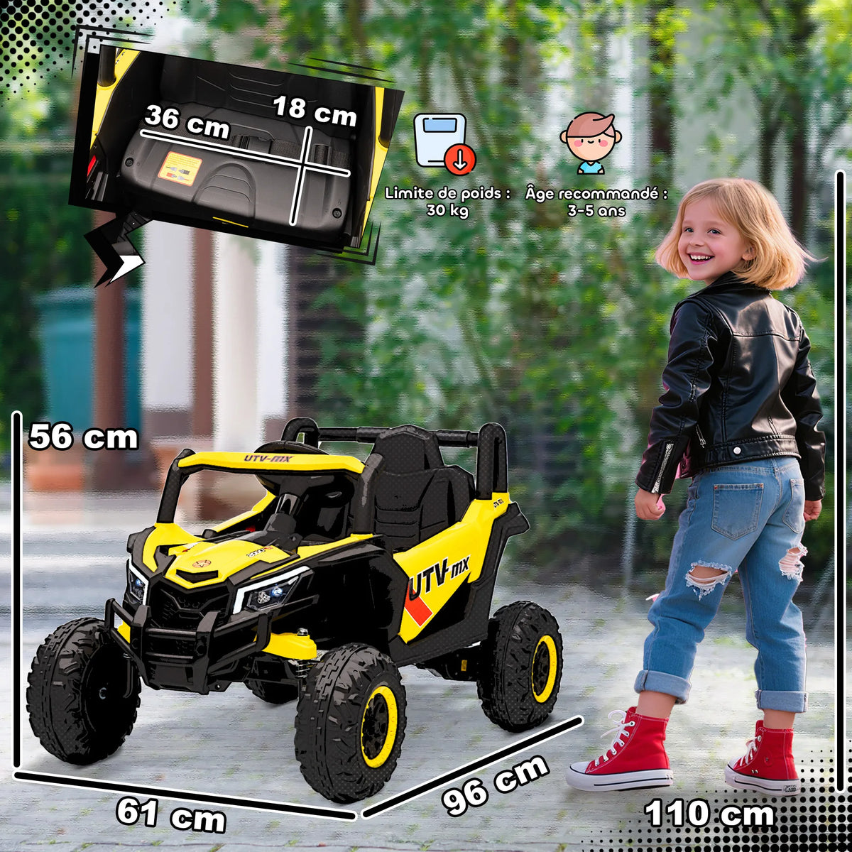 12 V Electric Car UTV children Electric buggy children With remote control 2,4G Slow Start Hit System