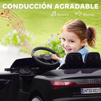 Aiyaplay Electric Car for Children Audi Q8 Etron Sportback with License Headlights Horn and Music Gray