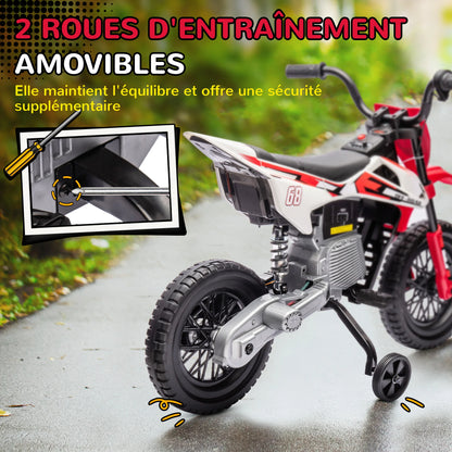 Motorbike cross child electric motorbike for children 3-6 years 2 12V speed motor max. 5 km/h Red