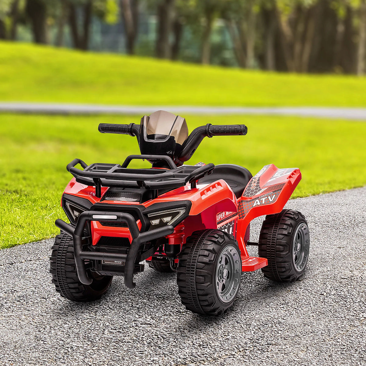 Electric quad for children +18 months, 6V battery-powered electric vehicle with a speed of 2 km/h, 70x42x45 cm, red