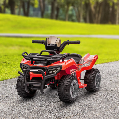 Electric quad for children +18 months, 6V battery-powered electric vehicle with a speed of 2 km/h, 70x42x45 cm, red