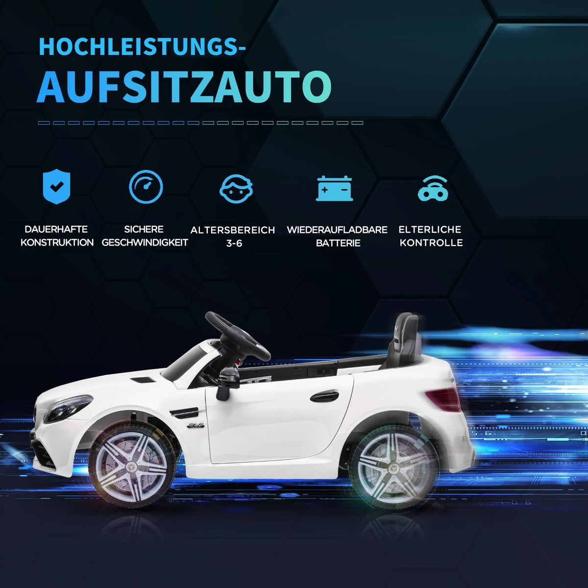 Children's Electric Car with LED Headlight, Seat Belt, Horn, Music, 3 to 5 Km/h, Electric Toy Car, Children's Toy Car, Children's Electric Toy Car