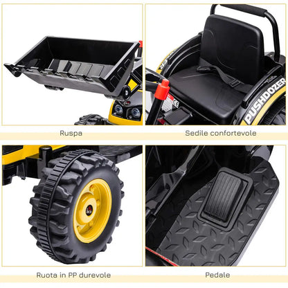 Ride On Excavator Toy 132 X 62 X 65 Cm Adjustable Manual Shovel Safety Belt Seat Easy Steering Assembly Required Leisure