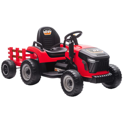 Electric Tractor for Children with Detachable Trailer 12V Battery Speed 3-5 Km/H