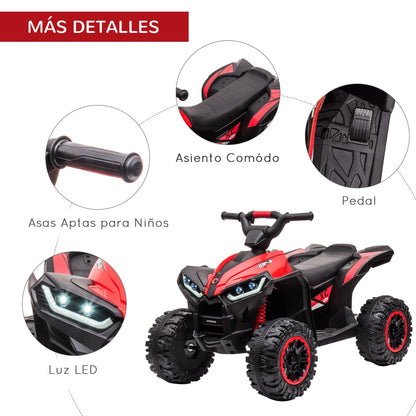 Homcom Electric Quad for Children 3-5 Years 12V with 2 Motors Headlights Horn