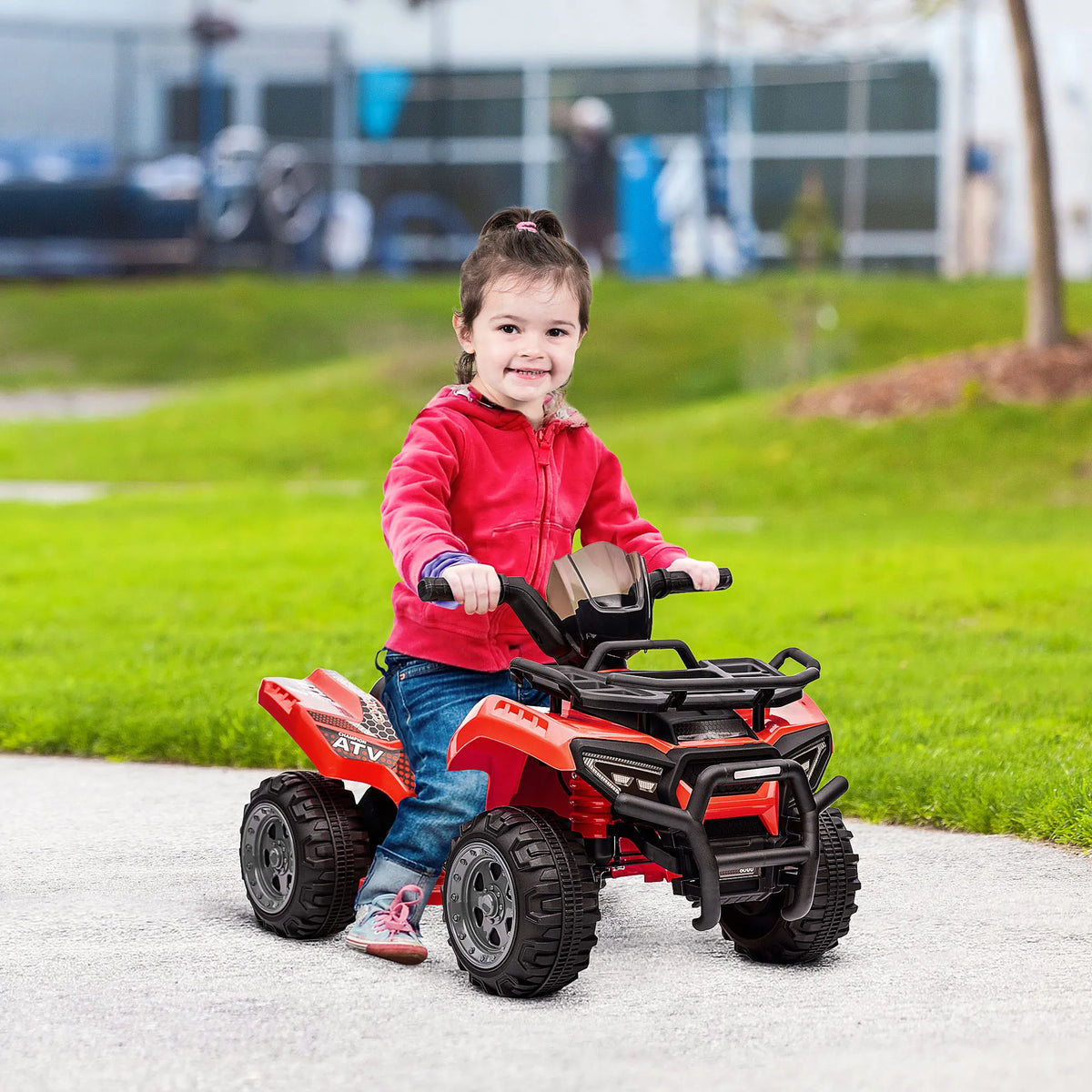 Electric quad for children +18 months, 6V battery-powered electric vehicle with a speed of 2 km/h, 70x42x45 cm, red