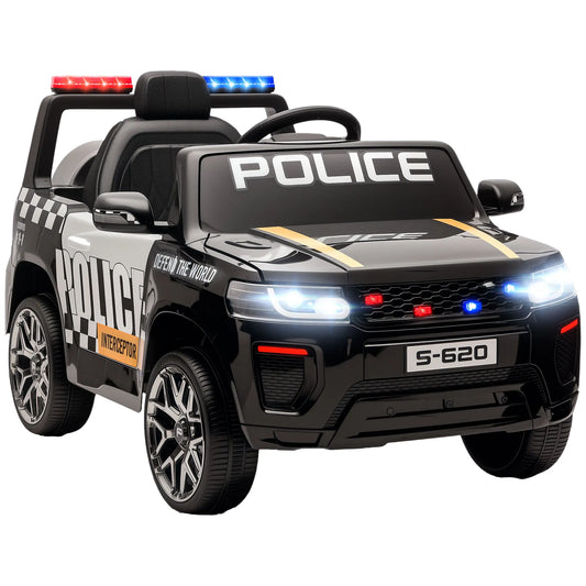 Aiyaplay Electric Police Car for Children with Double Motor, Siren, 4 Wheel Suspension and Headlights
