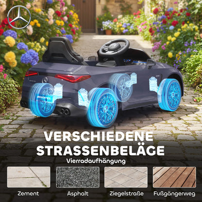 Kids Ride on Car,Electric Car for Kids 12V Dual Motors,Start-Stop Button,Remote Control,Led Lights,Music,Suitable for 3-6 Years Gray