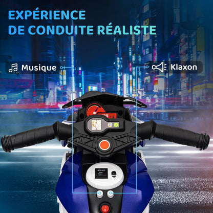 3-wheel 6 V electric Motorbike for children, electric car for children aged 3 to 6, with light and sound effects, 86x42x52cm