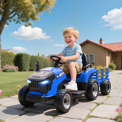 Electric Tractor for Children with Detachable Trailer 12V Battery Speed 3-5 Km/H