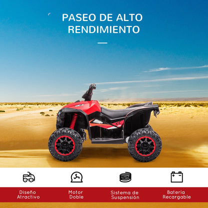 Homcom Electric Quad for Children 3-5 Years 12V with 2 Motors Headlights Horn
