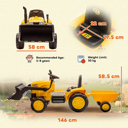 Electric Construction Excavator Toy With Flexible Movable Shovel, Detachable Trailer, Dual Control Modes, Safe