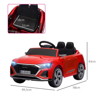 Aiyaplay Electric Car for Children Audi Q8 Etron Sportback with License Headlights Horn and Music Gray