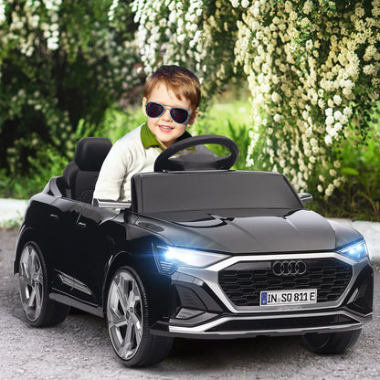 Aiyaplay Electric Car for Children Audi Q8 Etron Sportback with License Headlights Horn and Music Gray