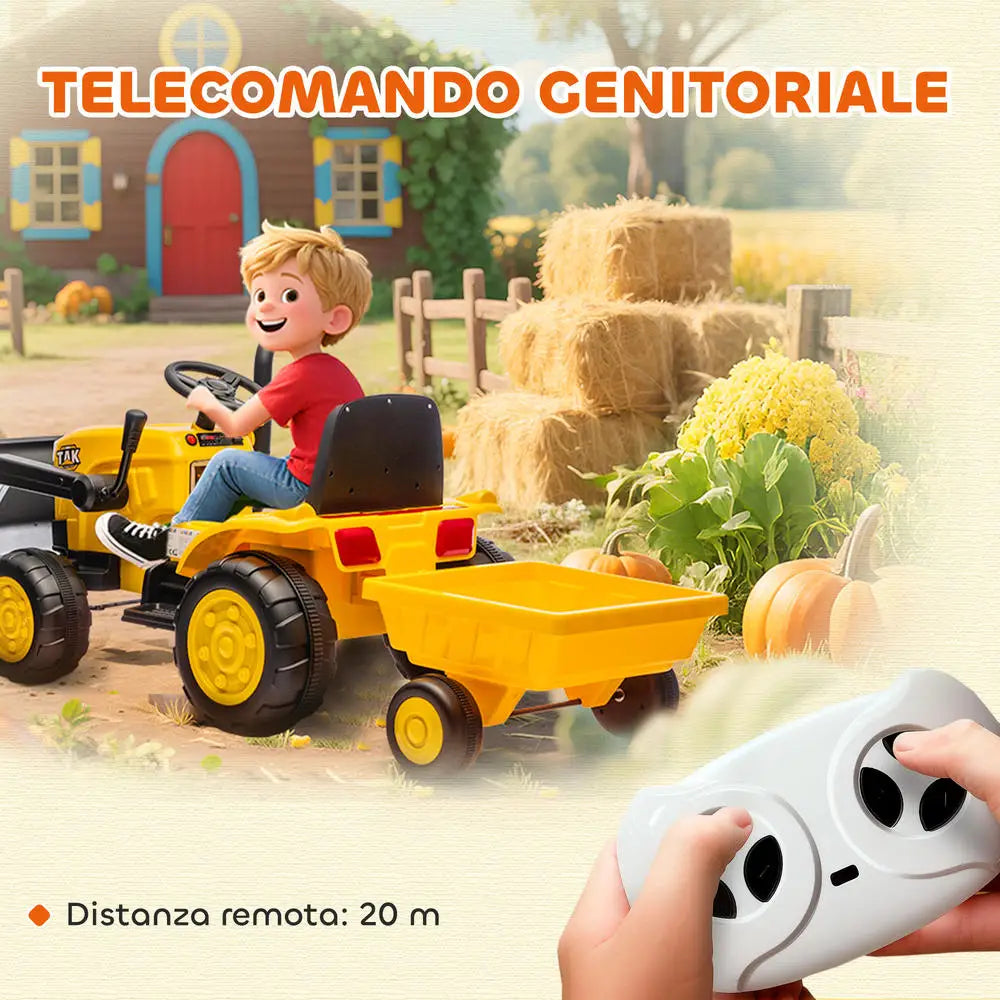 Electric Construction Excavator Toy With Flexible Movable Shovel, Detachable Trailer, Dual Control Modes, Safe