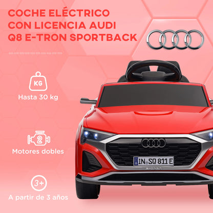 Aiyaplay Electric Car for Children Audi Q8 Etron Sportback with License Headlights Horn and Music Gray