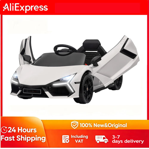 Children's Electric Ride-on Toy Car with LED Light, Horn and Remote Control, Plastic and Steel, 105x60x40 cm, White, Children's Toy Car, Electric Toy Car, Electric Stroller