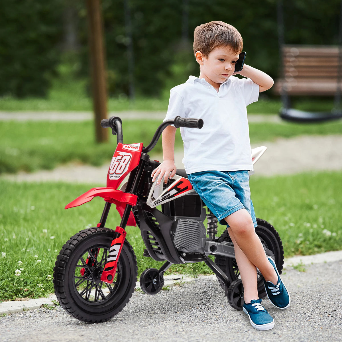 Motorbike cross child electric motorbike for children 3-6 years 2 12V speed motor max. 5 km/h Red