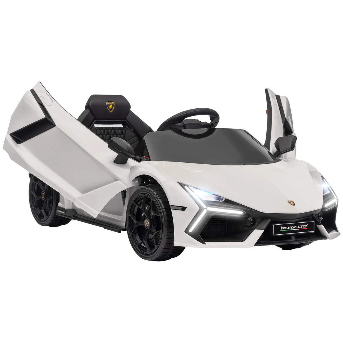 Children's Electric Ride-on Toy Car with LED Light, Horn and Remote Control, Plastic and Steel, 105x60x40 cm, White, Children's Toy Car, Electric Toy Car, Electric Stroller
