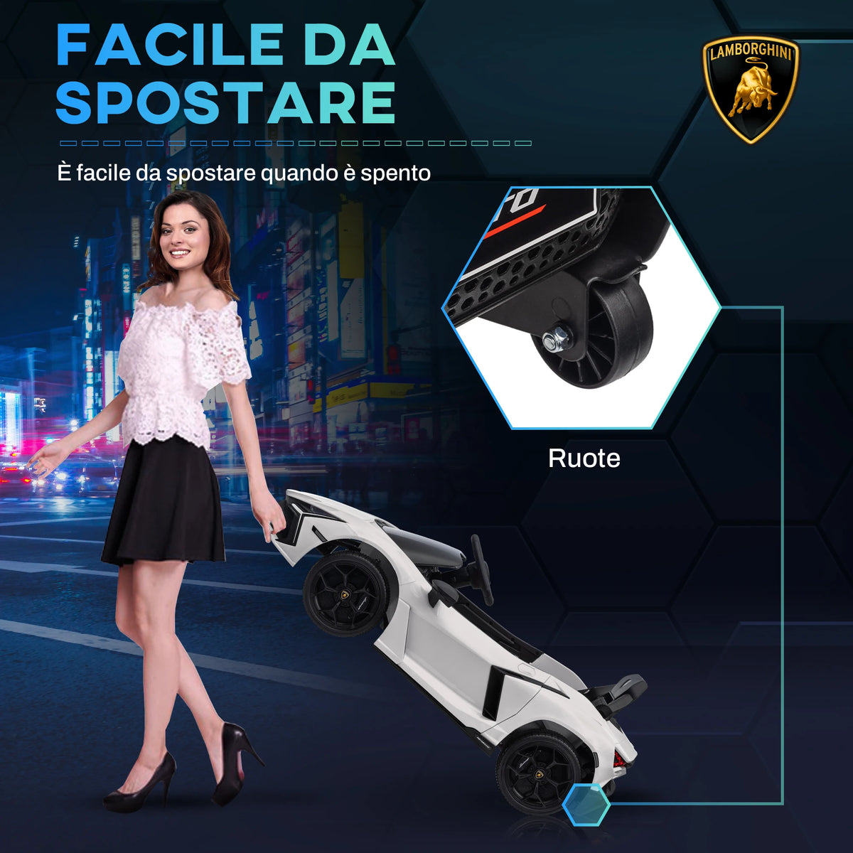 Children's Electric Ride-on Toy Car with LED Light, Horn and Remote Control, Plastic and Steel, 105x60x40 cm, White, Children's Toy Car, Electric Toy Car, Electric Stroller