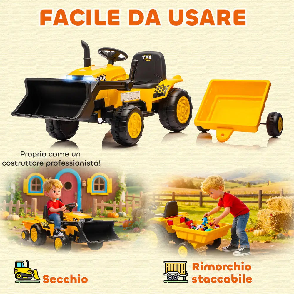Electric Construction Excavator Toy With Flexible Movable Shovel, Detachable Trailer, Dual Control Modes, Safe