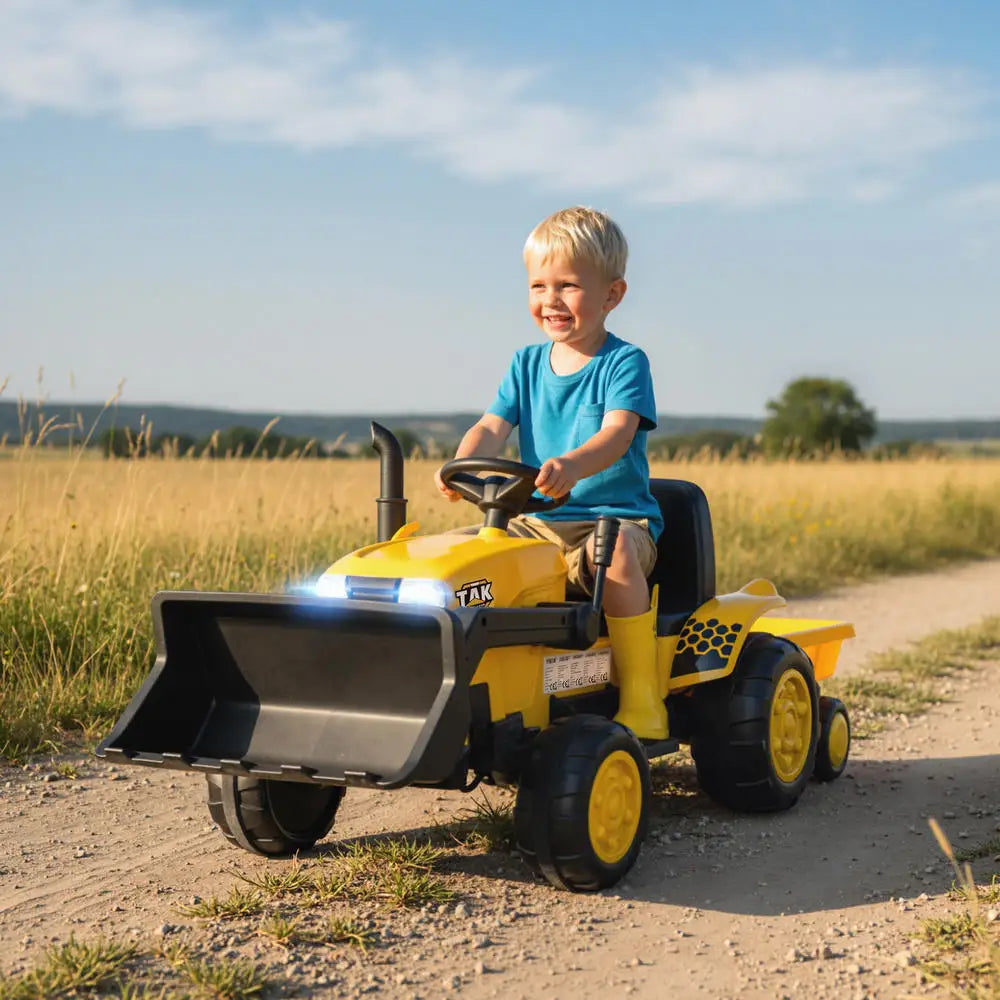 Electric Construction Excavator Toy With Flexible Movable Shovel, Detachable Trailer, Dual Control Modes, Safe