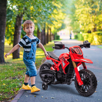 Aiyaplay Kids Electric Motorcycle, Ride on Dirt Bike for Kids with 6V Battery, 2 Motors, Horn and Training Wheels, Ages 3-8