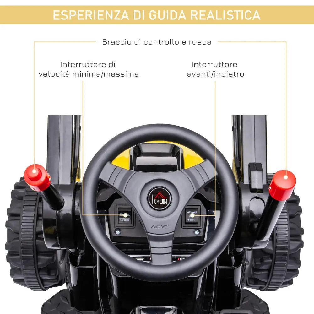 Ride On Excavator Toy 132 X 62 X 65 Cm Adjustable Manual Shovel Safety Belt Seat Easy Steering Assembly Required Leisure
