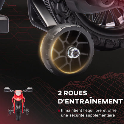 Aiyaplay Kids Electric Motorcycle, Ride on Dirt Bike for Kids with 6V Battery, 2 Motors, Horn and Training Wheels, Ages 3-8