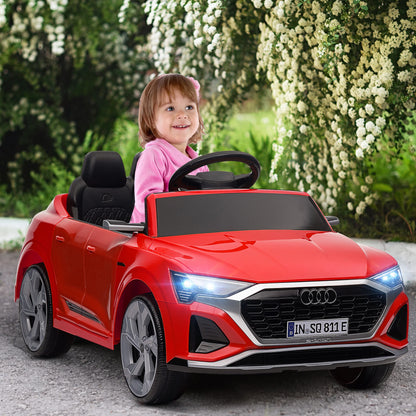 Aiyaplay Electric Car for Children Audi Q8 Etron Sportback with License Headlights Horn and Music Gray
