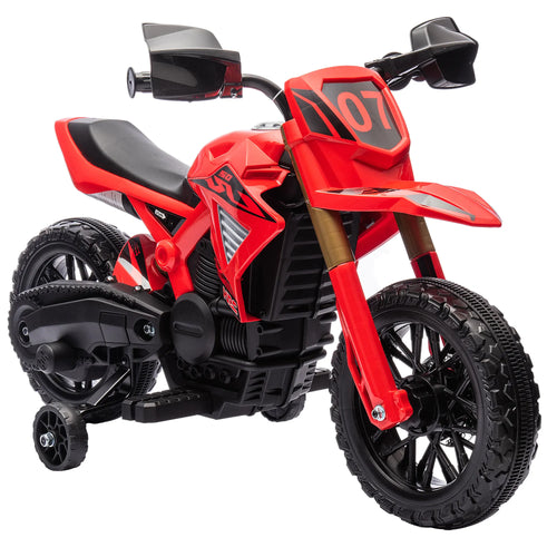 Aiyaplay Kids Electric Motorcycle, Ride on Dirt Bike for Kids with 6V Battery, 2 Motors, Horn and Training Wheels, Ages 3-8